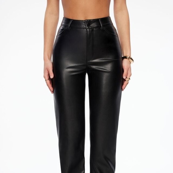 Straight Leg Faux Leather Pants - Picture 2 of 8